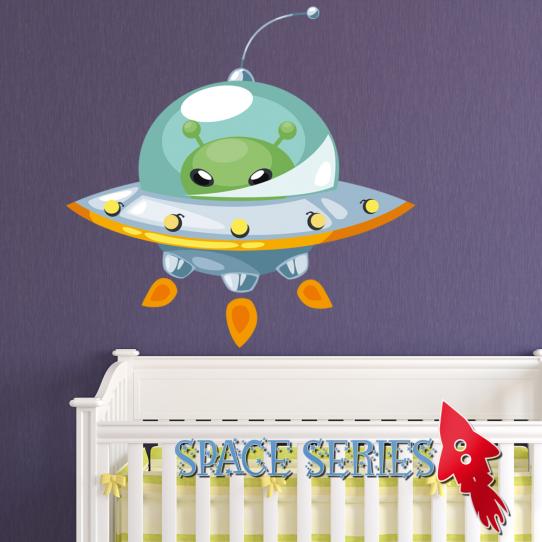 Autocollant Stickers muraux enfant vaisseau spatial