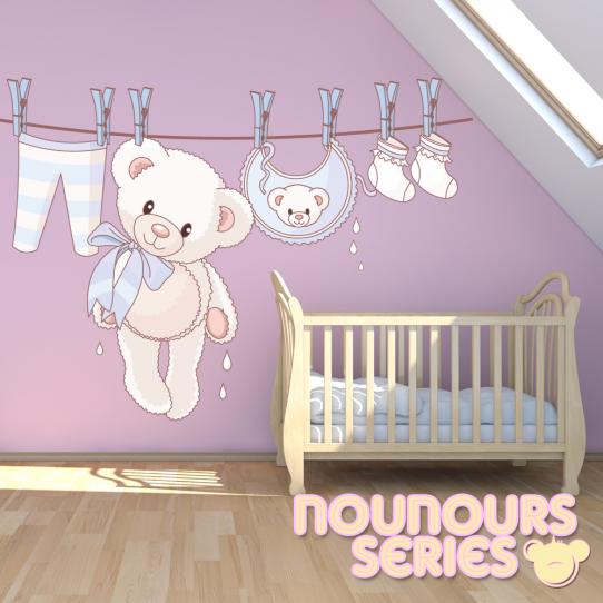Autocollant Stickers enfant vetement ourson