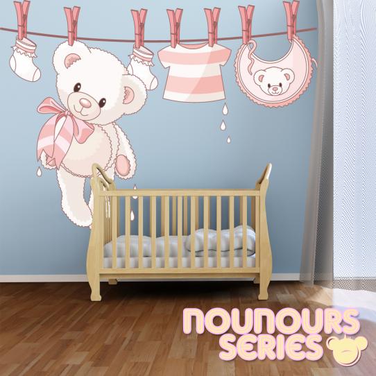 Autocollant Stickers enfant vetements ourson