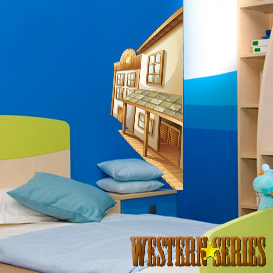 Autocollant Stickers enfant ville western 