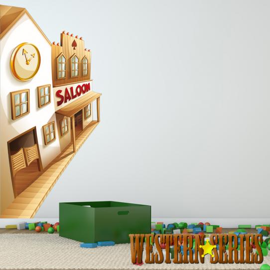Autocollant Stickers enfant ville western