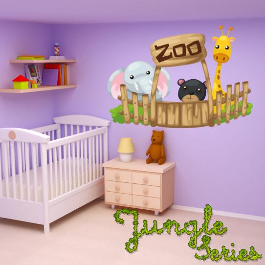 Autocollant Stickers mural enfant zoo