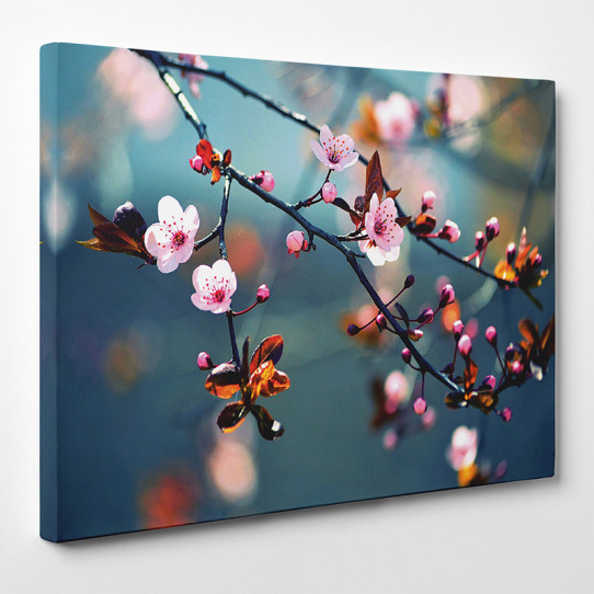Tableau Sur Toile 150x100 Cm Japon Cerisier Pagode - 5 Pièces Décoration Murale Moderne