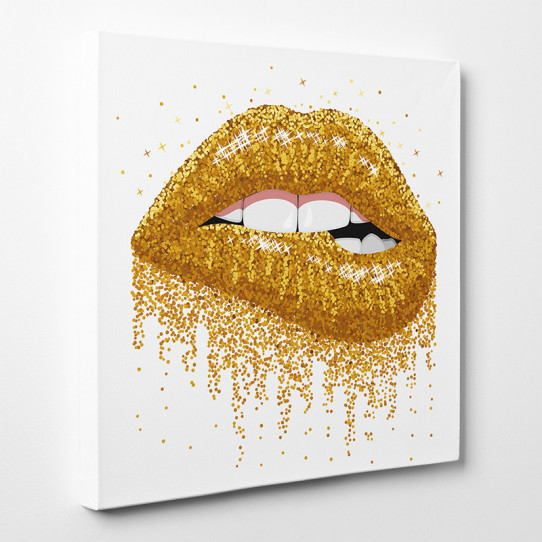Tableau toile - Gold Lips