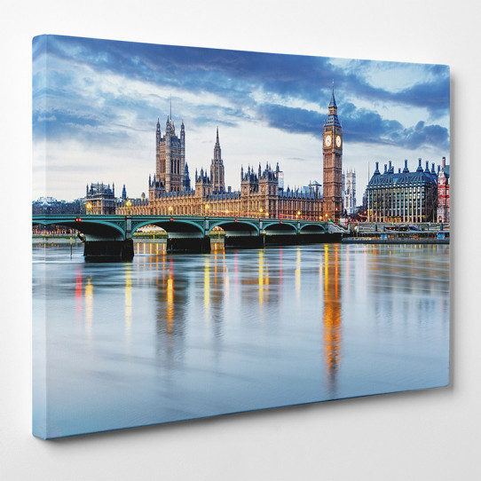 Tableau London - Toile Sur Cadre 50x50 Cm - Multicolore - Art Mural
