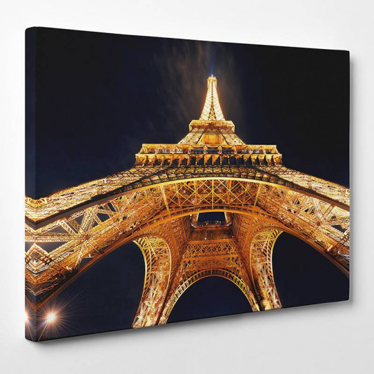 Tableau Toile Déco Murale - Gargouilles & Tour Eiffel, 90x30 Cm | Art Parisien