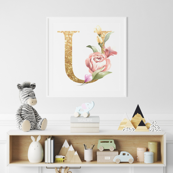 Affiche / Poster Monogramme Carrée - Lettre U