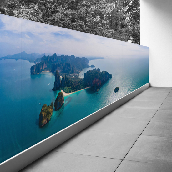 Brise vue Trompe l'œil - 80x300 cm - Vue mer