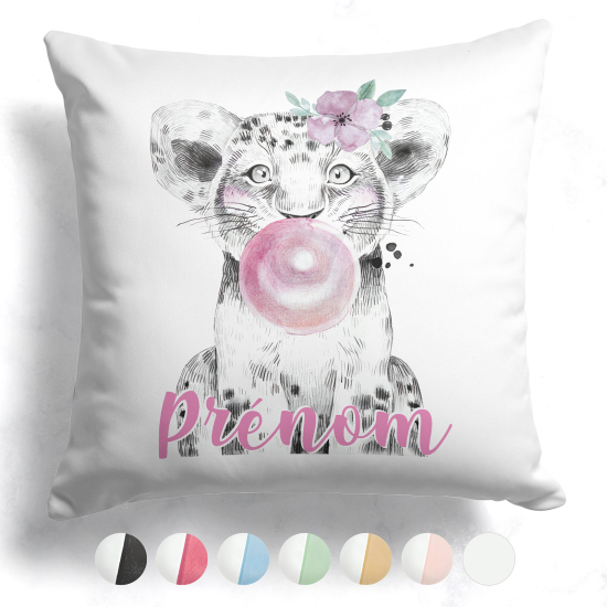 Coussin bicolore personnalisé - Lionceau