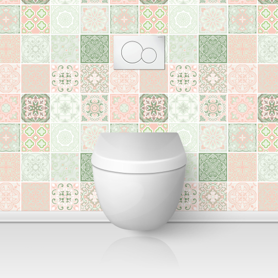 Crédence adhésive WC - Effet carreaux de ciment