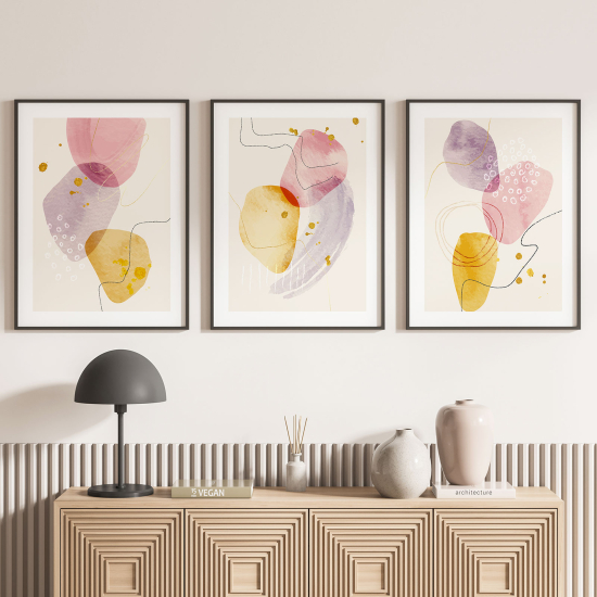 Lot de 3 Affiches / Posters Triptyque - Abstrait