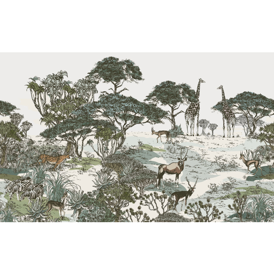 Papier peint panoramique - Animaux de la Jungle