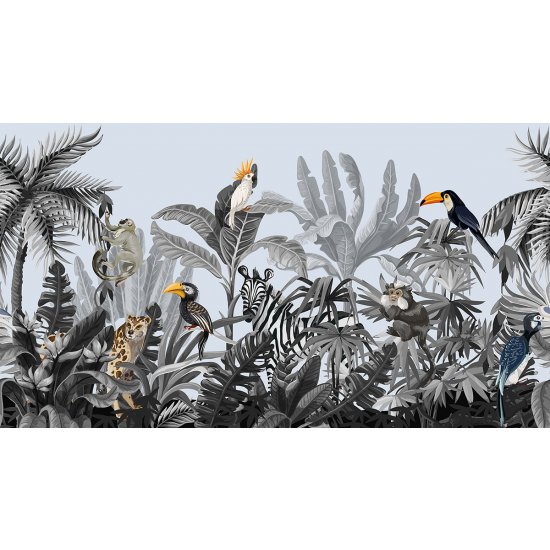 Papier peint panoramique - Animaux de la Jungle