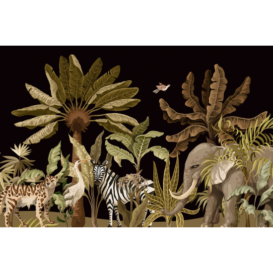 Papier peint panoramique - Animaux de la Jungle