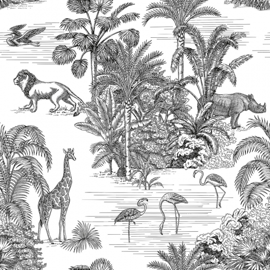 Papier peint panoramique - Animaux de la Jungle