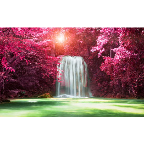 Papier peint panoramique - Cascade Feuilles roses