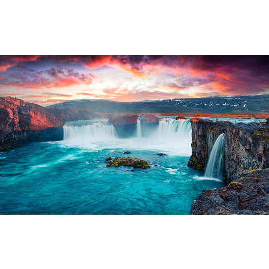Papier peint panoramique - Cascades Couché de Soleil