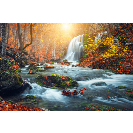 Papier peint panoramique - Cascades Forêt