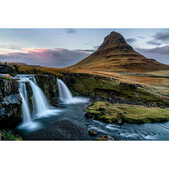 Papier peint panoramique - Cascades Kirkjufell Island