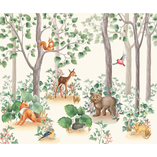 Papier peint panoramique Enfants - Animaux de la Forêt