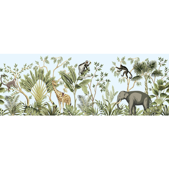 Papier peint panoramique Enfants - Animaux de la Jungle