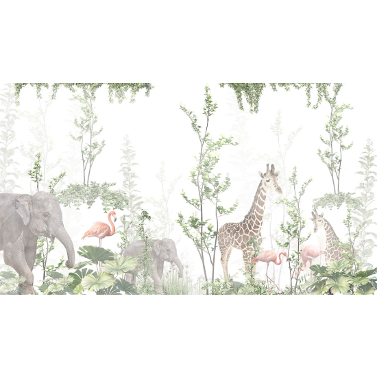 Papier peint panoramique Enfants - Animaux de la Jungle
