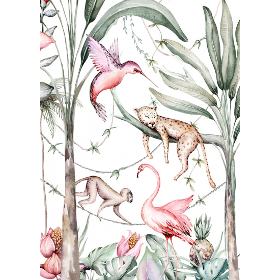 Papier peint panoramique Enfants - Animaux de la Jungle