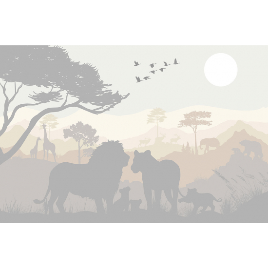 Papier peint panoramique Enfants - Animaux de la Jungle