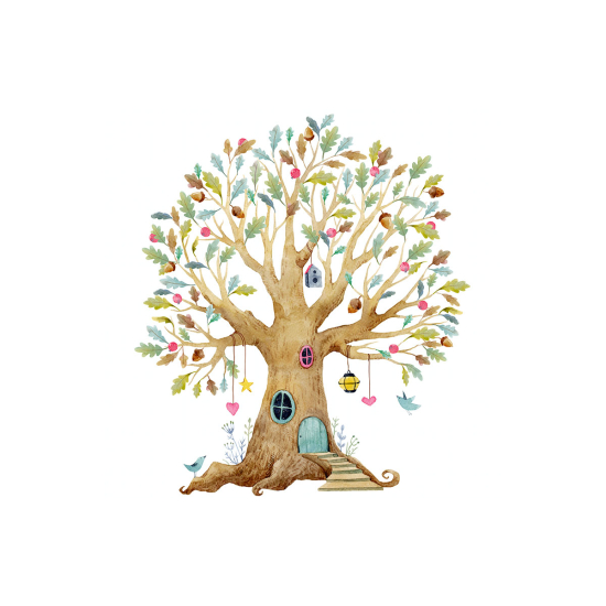 Papier peint panoramique Enfants - Arbre magique