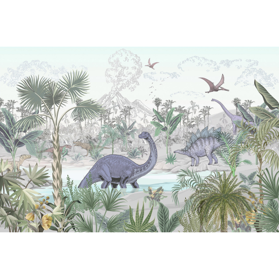 Papier peint panoramique Enfants - Dinosaures
