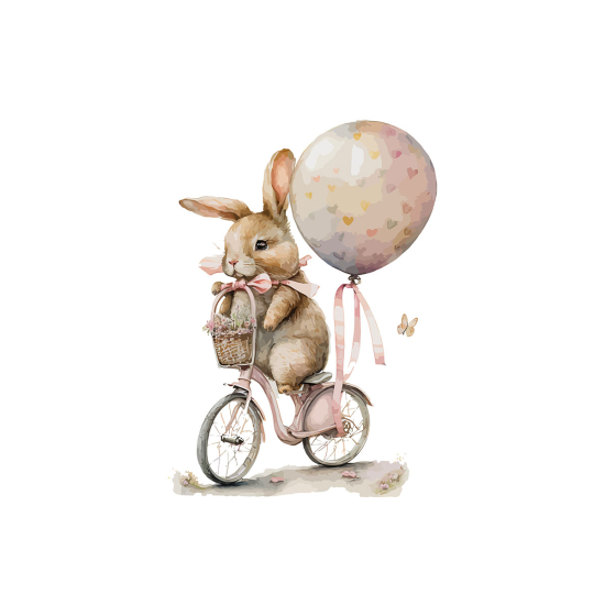 Papier peint panoramique Enfants - Enfants - Lapine à vélo