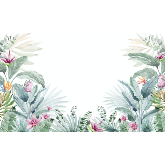Papier peint panoramique Enfants - Feuilles tropicales