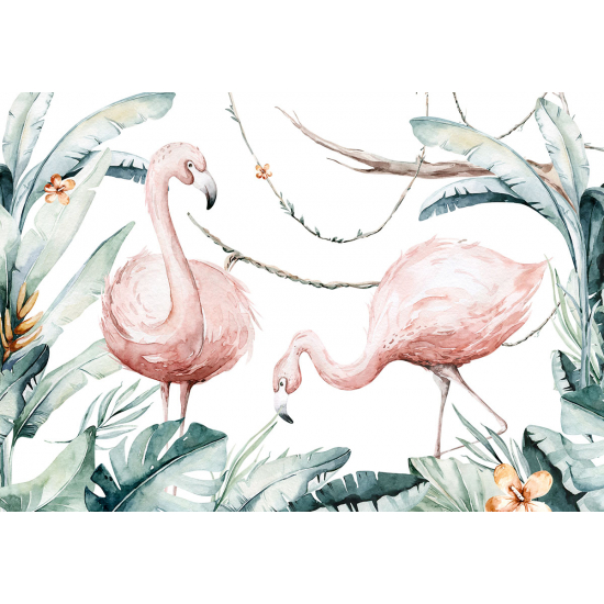 Papier peint panoramique Enfants - Flamants roses