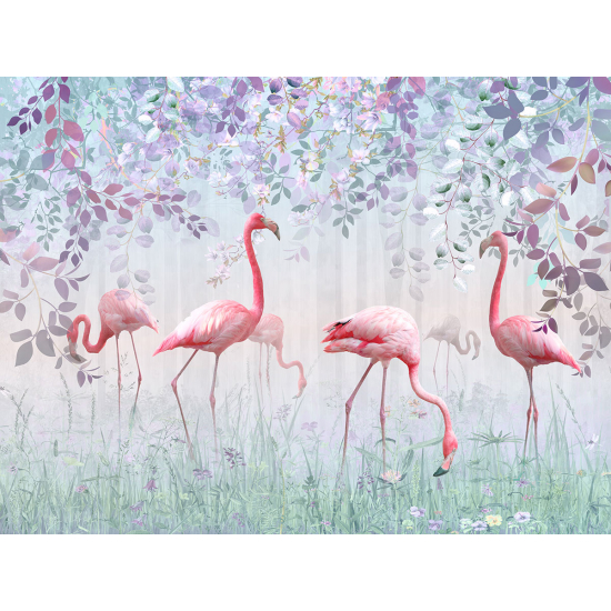 Papier peint panoramique Enfants - Flamants roses Design