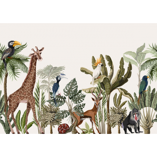 Papier peint panoramique Enfants - Jungle Animaux