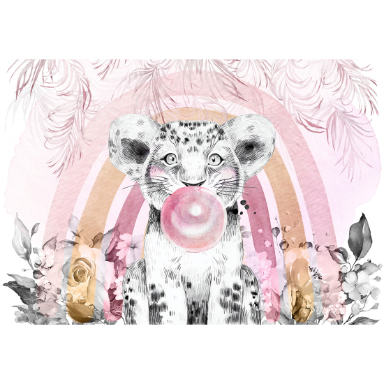 Papier peint panoramique Enfants - Lion bulle
