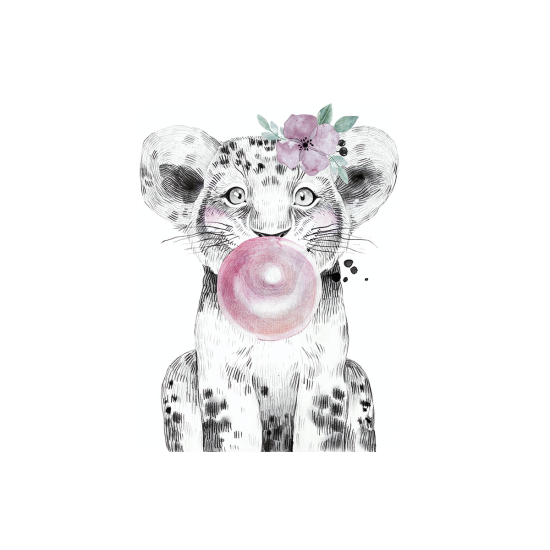 Papier peint panoramique Enfants - Lion Chewing-Gum