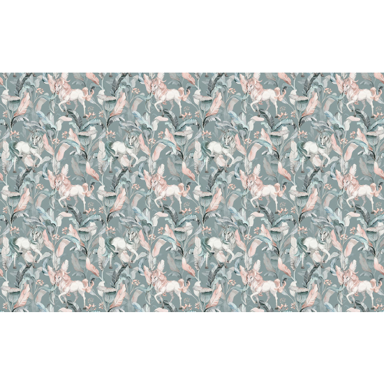 Papier peint panoramique Enfants - Motif Feuilles tropicales