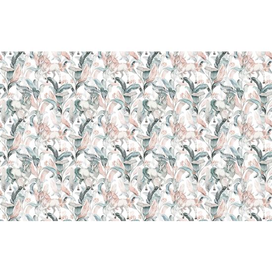Papier peint panoramique Enfants - Motif Feuilles tropicales