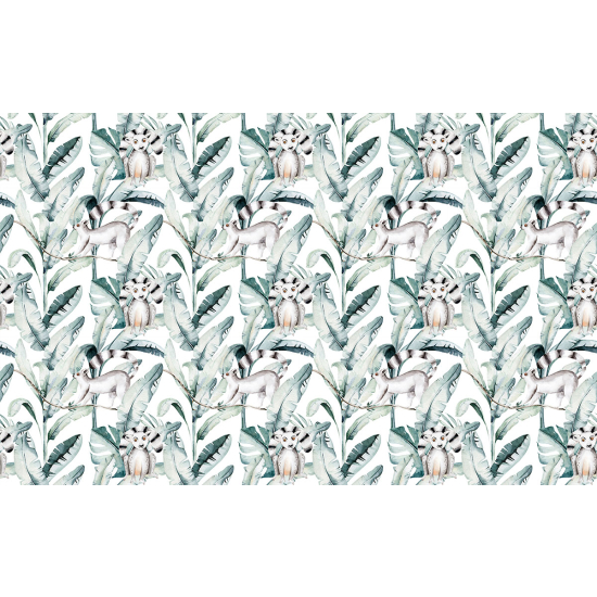 Papier peint panoramique Enfants - Motif Lémuriens