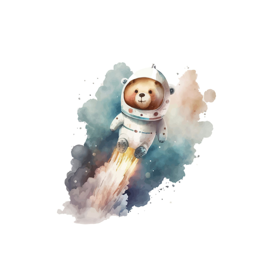 Papier peint panoramique Enfants - Ours Astronaute