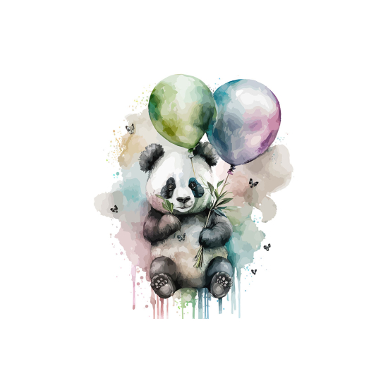 Papier peint panoramique Enfants - Panda Ballons