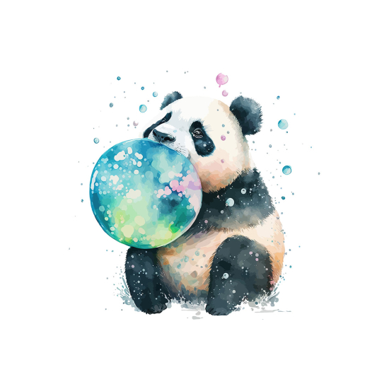 Papier peint panoramique Enfants - Panda Ballons