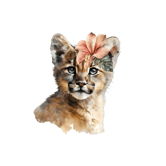 Papier peint panoramique Enfants - Puma Fleurs