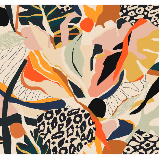 Papier peint panoramique - Feuilles Design