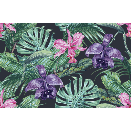 Papier peint panoramique - Feuilles tropicales