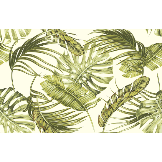 Papier peint panoramique - Feuilles tropicales