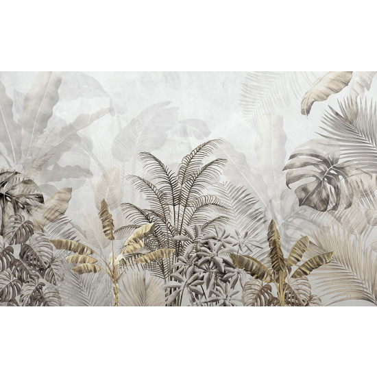 Papier peint panoramique - Feuilles tropicales