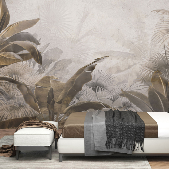 Papier peint panoramique - Feuilles tropicales