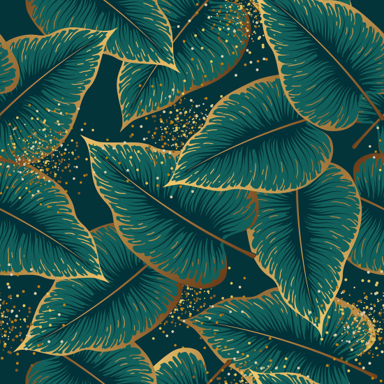 Papier peint panoramique - Feuilles tropicales